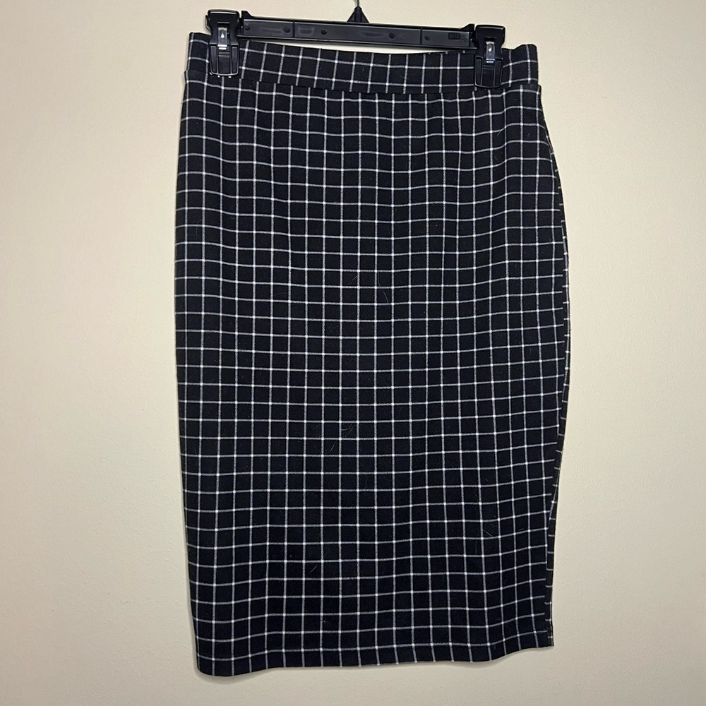 Cotton on windowpane stretch pencil skirt